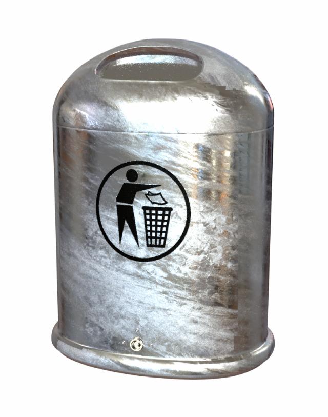 Model 5034 Affaldsbeholder 45 liter Med fjederklap Galvaniseret