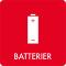 Piktogram Batterier 12x12 cm Selvklæbende Rød