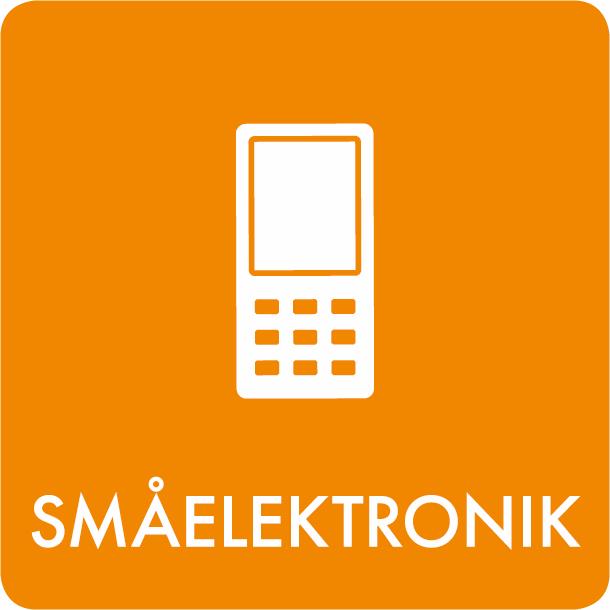 Piktogram Liten elektronik 12x12 cm Selvklæbende Orange