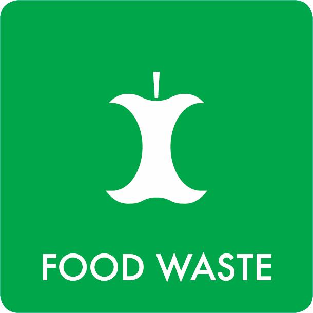 Piktogram Food waste 12x12 cm Selvklæbende Grøn