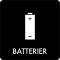 Piktogram Batterier 12x12 cm Selvklæbende Sort