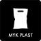 Piktogram Myk plast 12x12 cm Selvklæbende Sort
