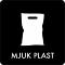 Piktogram Mjuk Plast 12x12 cm Selvklæbende Sort