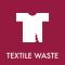 Piktogram Textile waste 12x12 cm Magnetisk Bordeaux