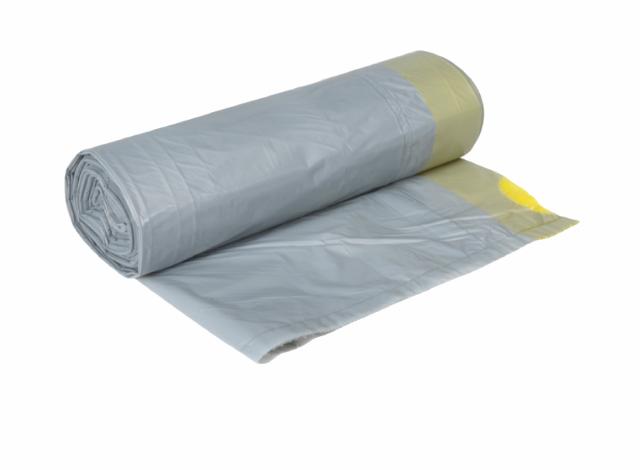 Plastikposer 20 liter Med snørelukning LDPE, virgin Grå