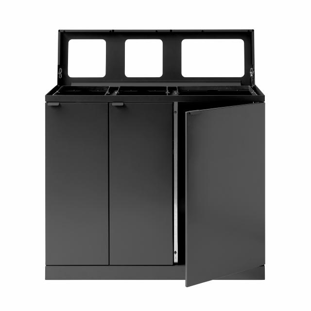 Bica Model 829 Affaldssortering 2x65 + 1x95 liter Åbne indkast Antracit