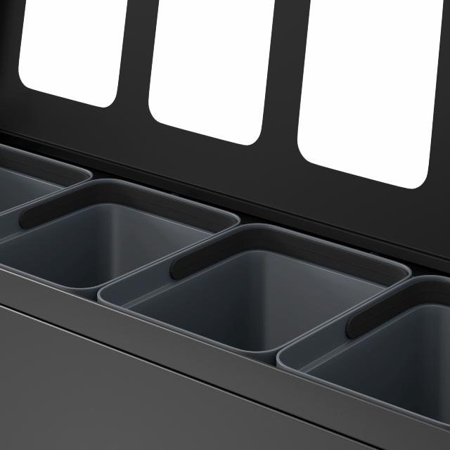 Bica Model 831 Affaldssortering 4x10 liter Åbne indkast Antracit