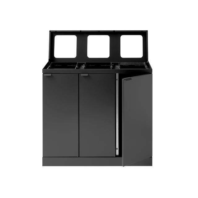 Bica Model 870 Affaldssortering 3x45 liter Åbne indkast Antracit