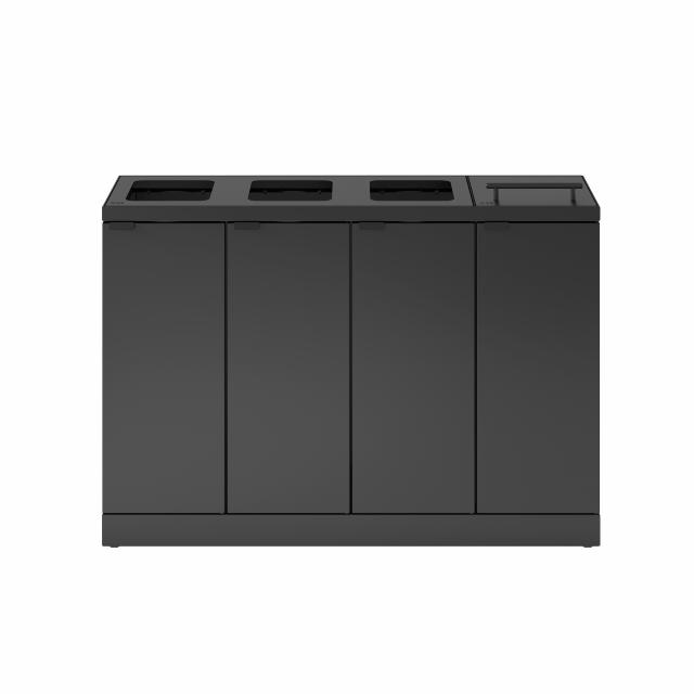 Bica Model 883 Affaldssortering 4x45 liter Løftelåg/åbne indkast Antracit