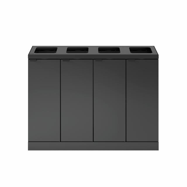 Bica Model 891 Affaldssortering 4x60 liter Åbne indkast Antracit