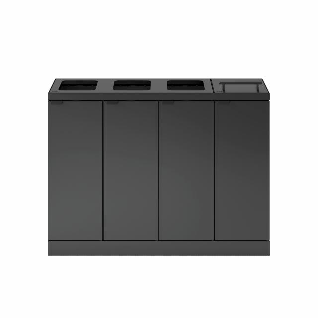 Bica Model 892 Affaldssortering 4x60 liter Løftelåg/åbne indkast Antracit
