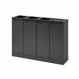 Bica Model 892 Affaldssortering 4x60 liter Løftelåg/åbne indkast Antracit