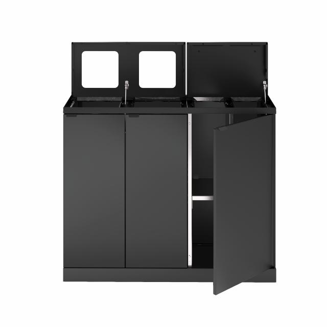 Bica Model 955 Affaldssortering 2x65 + 2x45 liter Med hylder og låg Antracit