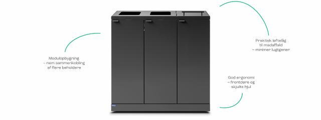 Modulopbygget affaldssortering i tidløst design og med god ergonomi