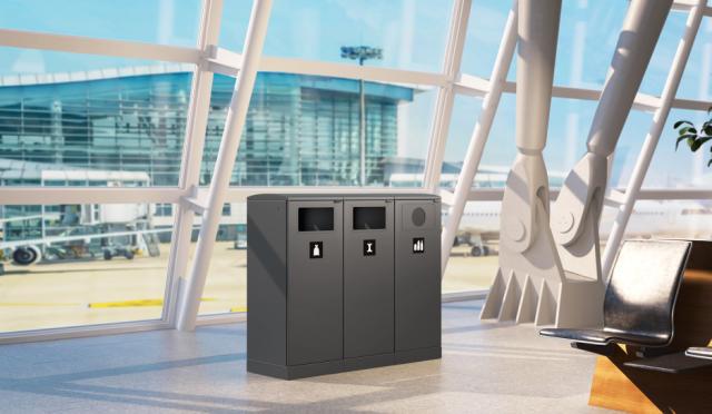 Bica Model 622 Affaldsbeholder 90 liter Lys antracit Dobbelt flaskeindkast