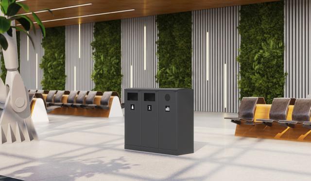 Bica Model 622 Affaldsbeholder 90 liter Lys antracit Dobbelt flaskeindkast