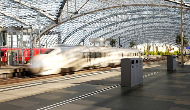 Bica Model 622 Affaldsbeholder 90 liter Lys antracit Dobbelt flaskeindkast