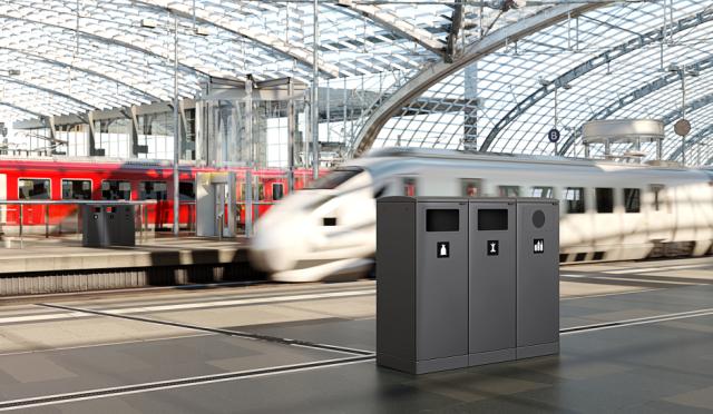 Bica Model 622 Affaldsbeholder 90 liter Lys antracit Dobbelt flaskeindkast