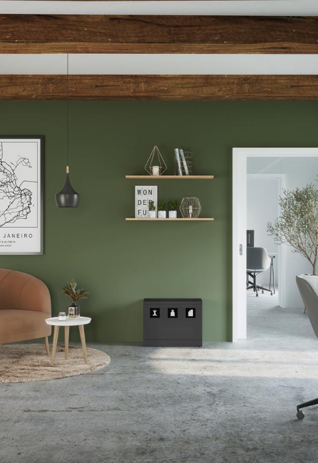 Bica Model 830 Affaldssortering 3x10 liter Åbne indkast Antracit