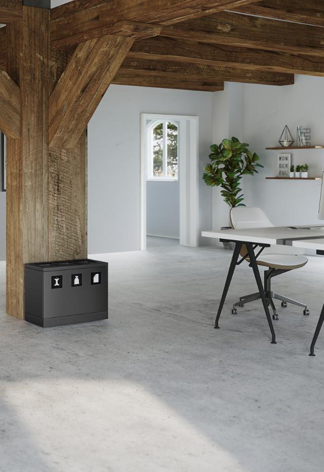 Bica Model 830 Affaldssortering 3x10 liter Åbne indkast Antracit