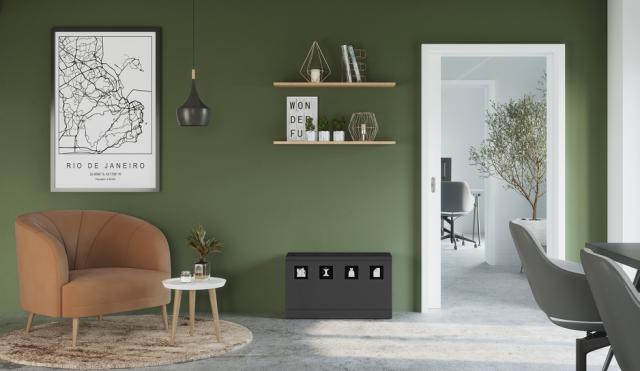 Bica Model 831 Affaldssortering 4x10 liter Åbne indkast Antracit