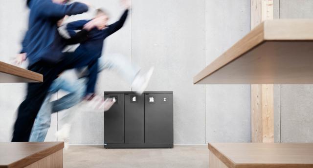 Bica Model 950 Affaldssortering 2x65 + 2x45 liter Med hylder Antracit