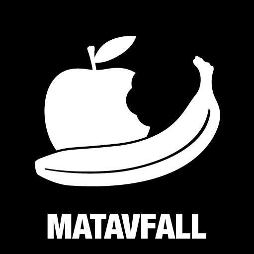 Piktogram Matavfall 15x15 cm Konturskåret Hvid