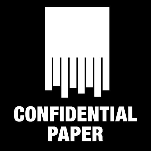 Piktogram Confidential paper 15x15 cm Konturskåret Hvid 