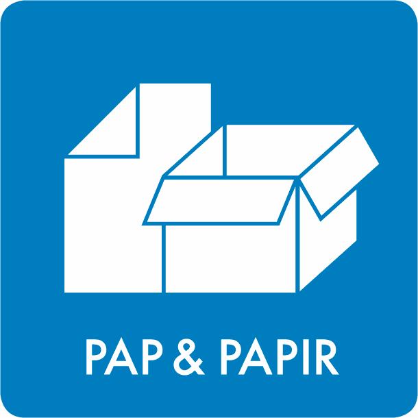 Piktogram Pap & papir  12x12 cm Selvklæbende Blå