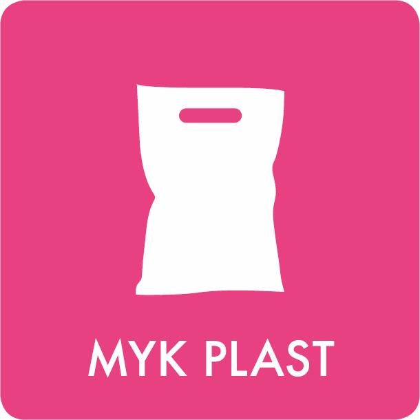 Piktogram Myk plast 12x12 cm Selvklæbende Lyserød