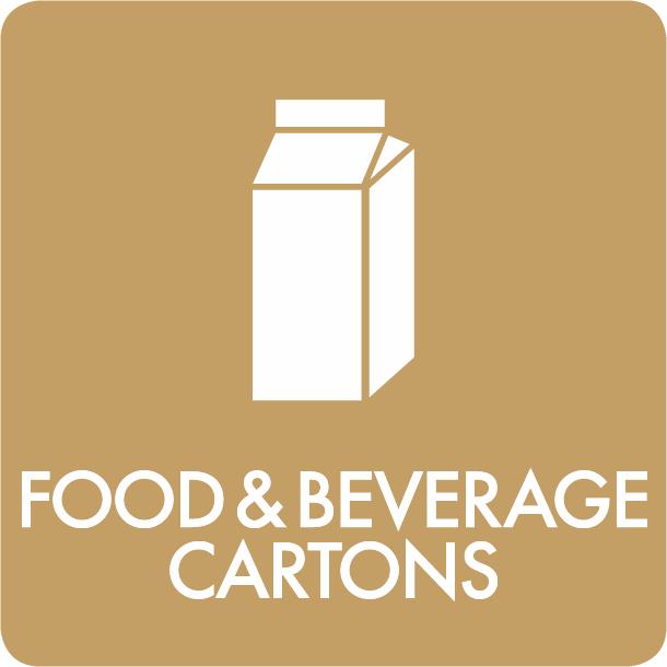 Piktogram Food & beverage cartons 12x12 cm Selvklæbende Brun
