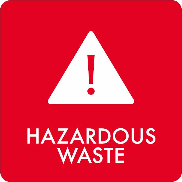Piktogram Hazardous waste 12x12 cm Selvklæbende Rød
