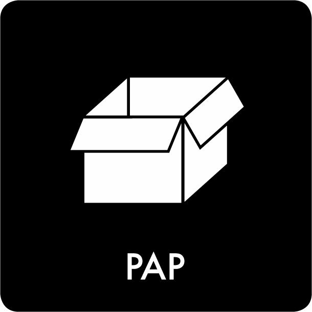 Piktogram Pap 12x12 cm Selvklæbende Sort