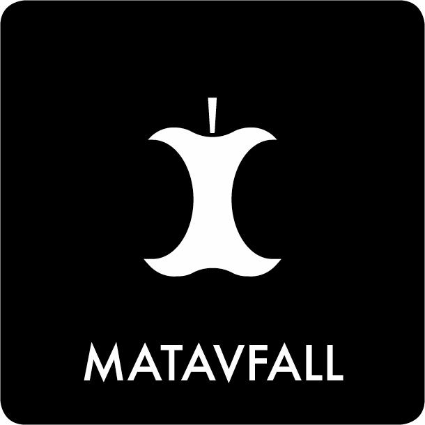 Piktogram Matavfall 12x12 cm Selvklæbende Sort