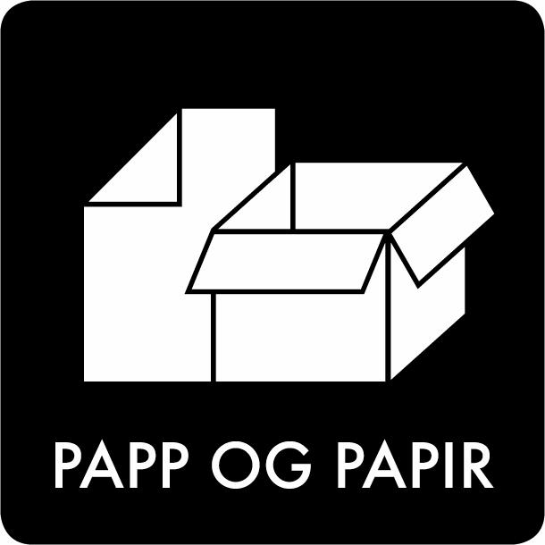 Piktogram Papp og papir 12x12 cm Selvklæbende Sort