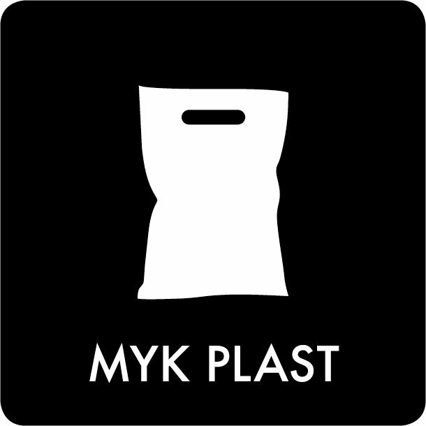 Piktogram Myk plast 12x12 cm Selvklæbende Sort