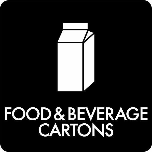 Piktogram Food & beverage cartons 12x12 cm Selvklæbende Sort