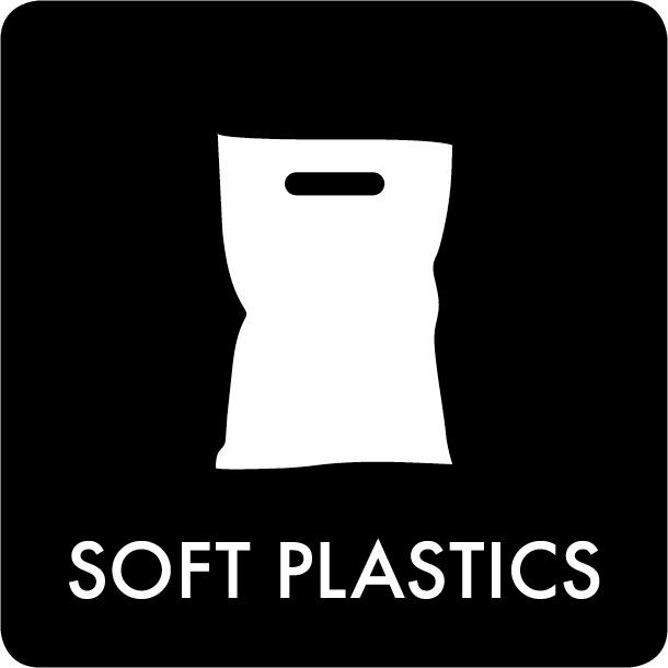 Piktogram Soft plastics 12x12 cm Selvklæbende Sort