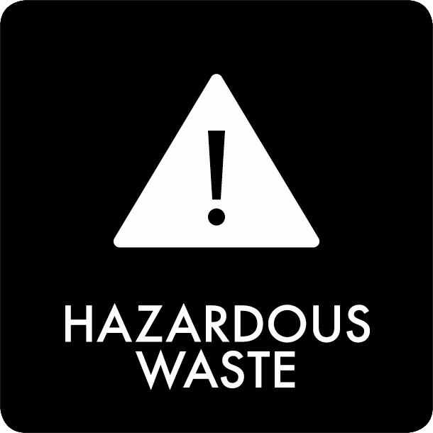 Piktogram Hazardous waste 12x12 cm Selvklæbende Sort