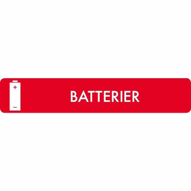 Piktogram Batterier 16x3 cm Selvklæbende Rød