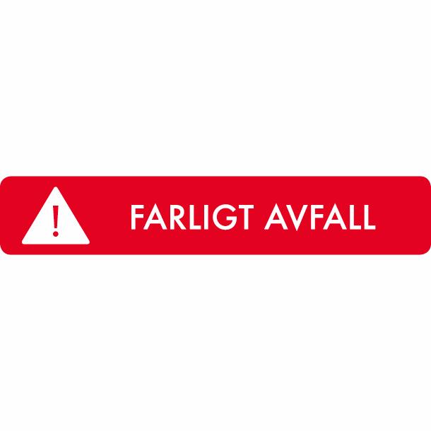 Piktogram Farligt avfall 16x3 cm Selvklæbende Rød