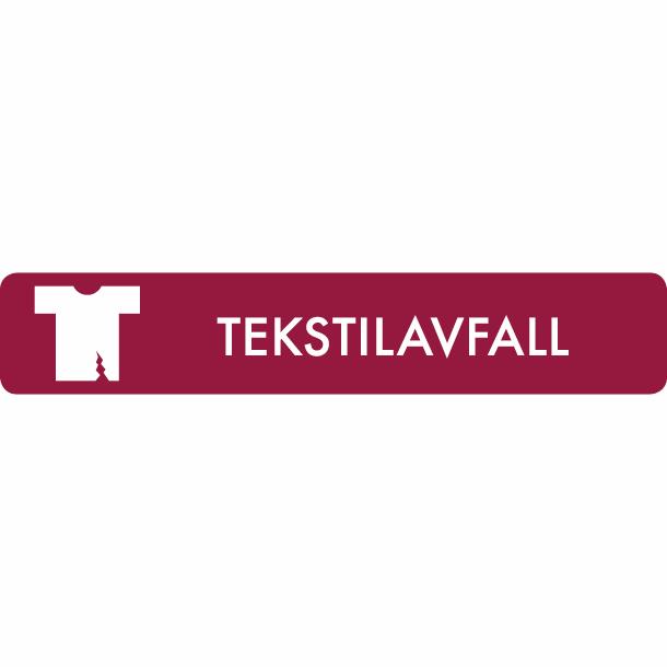 Piktogram Tekstilavfall 16x3 cm Selvklæbende Bordeaux