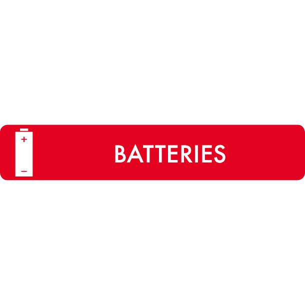 Piktogram Batteries 16x3 cm Selvklæbende Rød