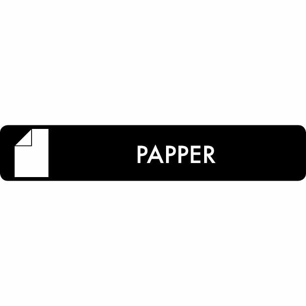 Piktogram Papper 16x3 cm Selvklæbende Sort