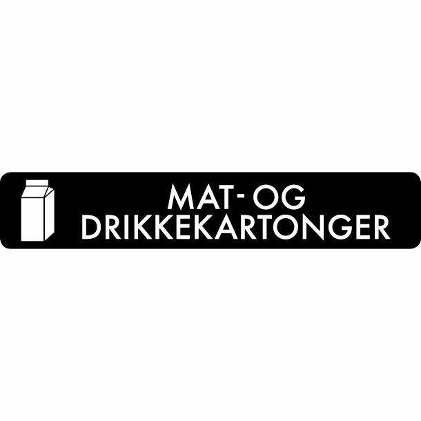 Piktogram Mat- og drikkekartonger 16x3 cm Selvklæbende Sort