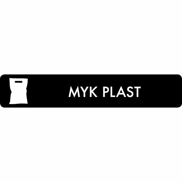 Piktogram Myk plast 16x3 cm Selvklæbende Sort