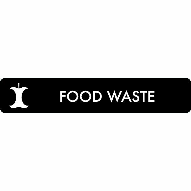 Piktogram Food waste 16x3 cm Selvklæbende Sort
