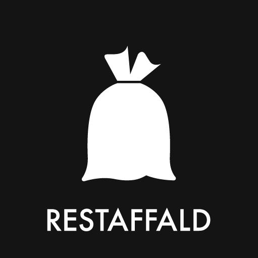 Piktogram Restaffald 12x12 cm Magnetisk Sort
