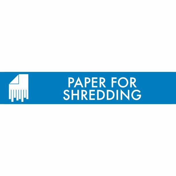 Piktogram Paper for shredding 3x16 cm Magnetisk Blå