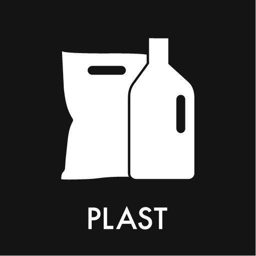 Piktogram Plast 12x12 cm Magnetisk Sort